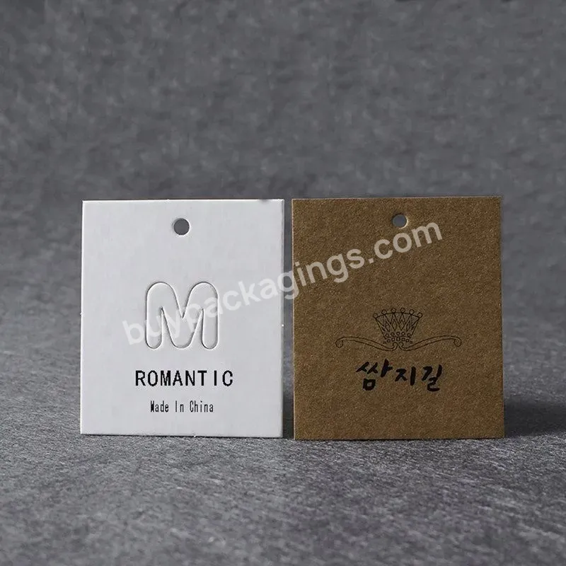 Custom Garment Swing Tag Plastic Cardboard Kraft Paper Uv Golden Printing Hang Tags For Clothing