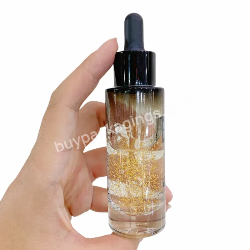 Custom Glass Cosmetic Serum Bottle 30 Ml 1oz Gradient Gradual Black Flat Shoulder Glass Dropper Bottle For Essential Oils 30ml