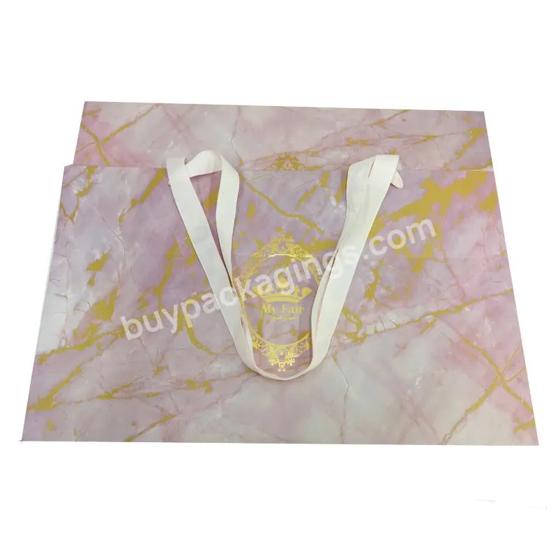 custom glossy 12x12in designer gift bags strap shopping pe bag