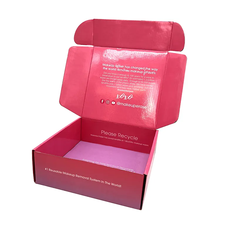 Custom glossy pink fashion magazine student books printed mailer corrugated subscription boxes with logo