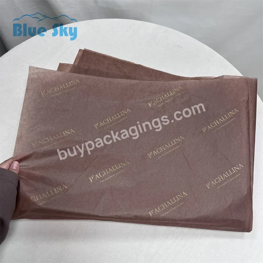 Custom Gold Brand Logo Printing Special Wrapping Paper Dark Brown Gift Tissue Paper For Packing - Buy Packaging Tissue Paper,Tissue Paper Custom Logo,Wax Paper Food Wrapping.