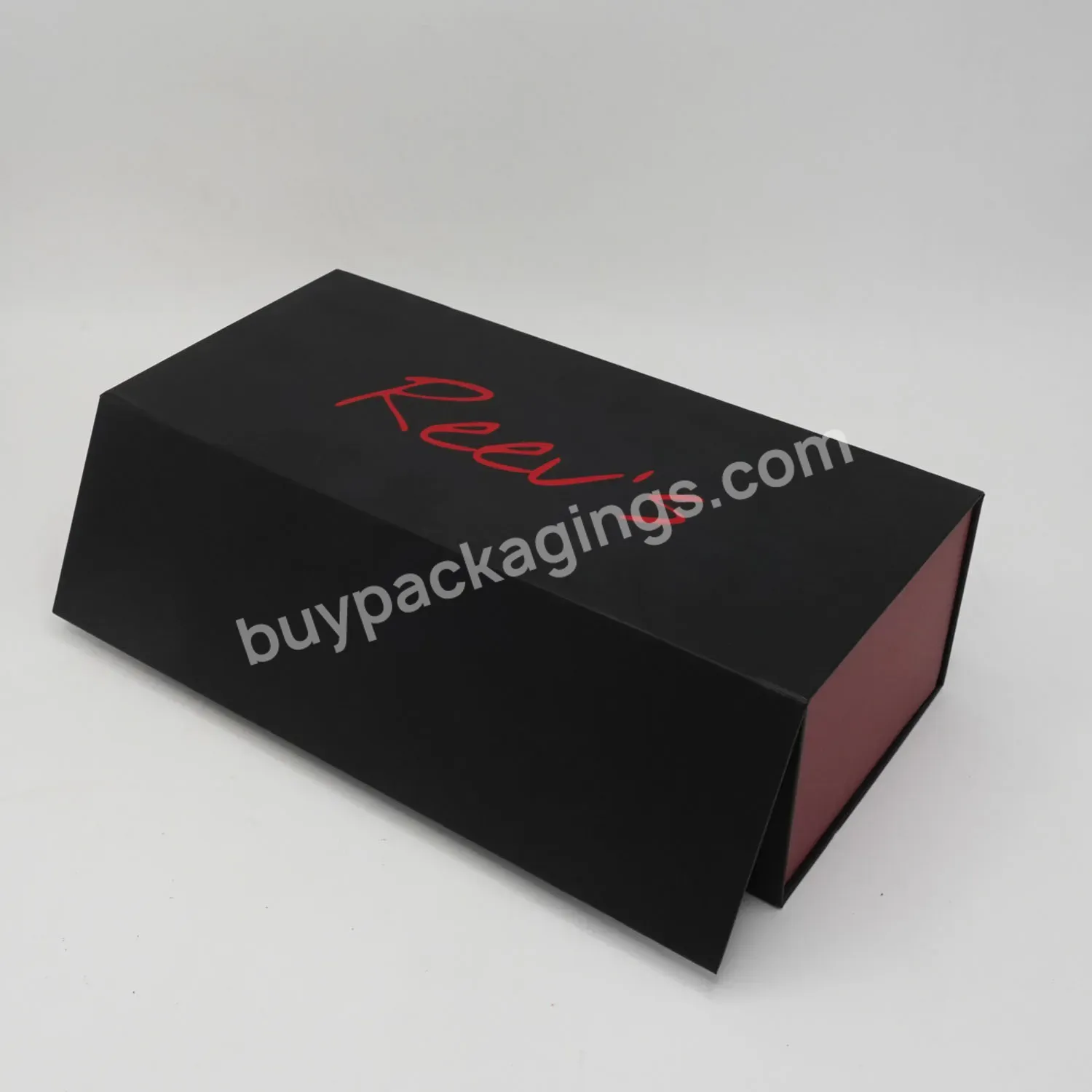 Custom Gold Foil Stamp Logo Black Business Playing Cards Packaging Boxes Flip Foldable Magnetic Deck Trading Card Box