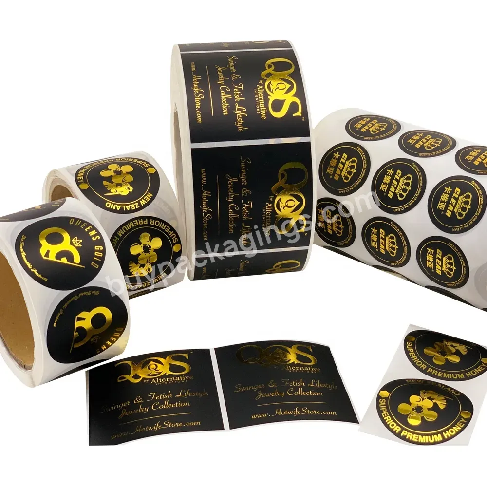 Custom Gold Foil Transparent Logo Label Clear Sticker Printing