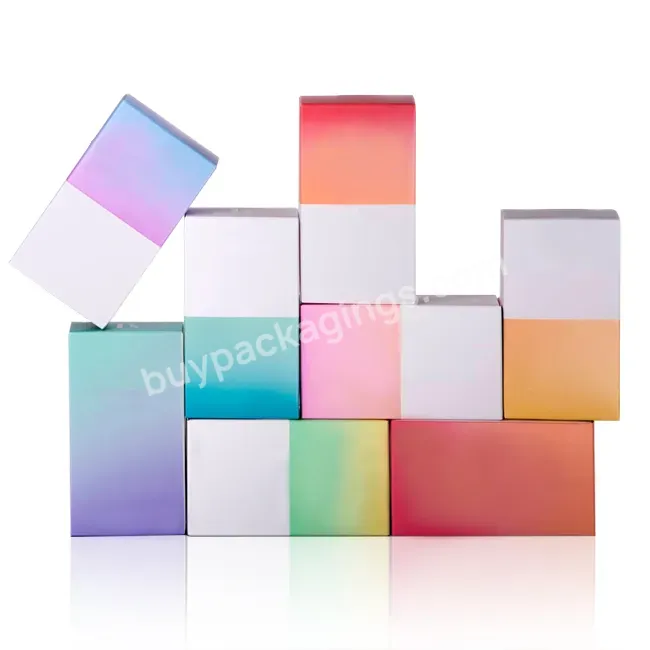 Custom Gold Holographic Makeup Tools Sets Skincare Cosmetic Packaging Gift Paper Box