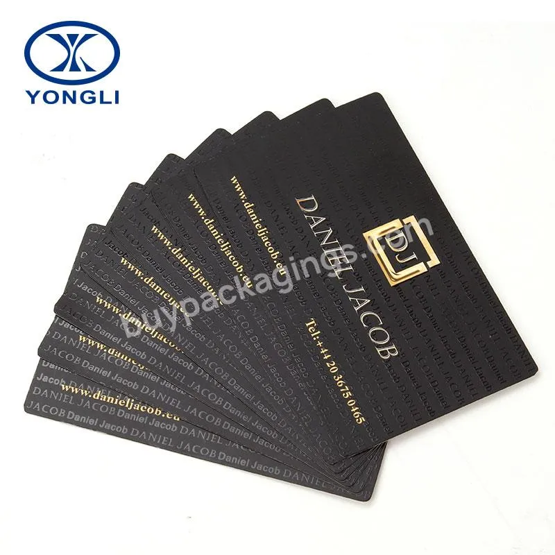 Custom Gold Hot Stamping UV Embossing Black Fancy Business Card Designs