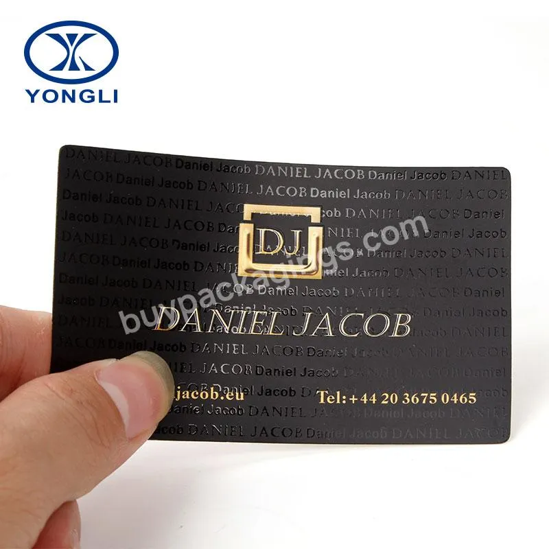 Custom Gold Hot Stamping UV Embossing Black Fancy Business Card Designs