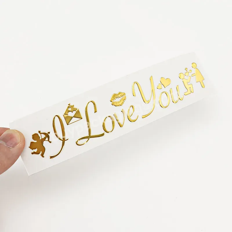 Custom Gold Metal Transfer Logo Sticker Metallic Waterproof Luxury Gold Foil Transfer Metal Stickers