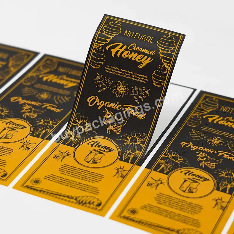 Custom Gold Shiny Laminate Waterproof Shiny Label Clear Private Packaging Brand Label Logo Sticker