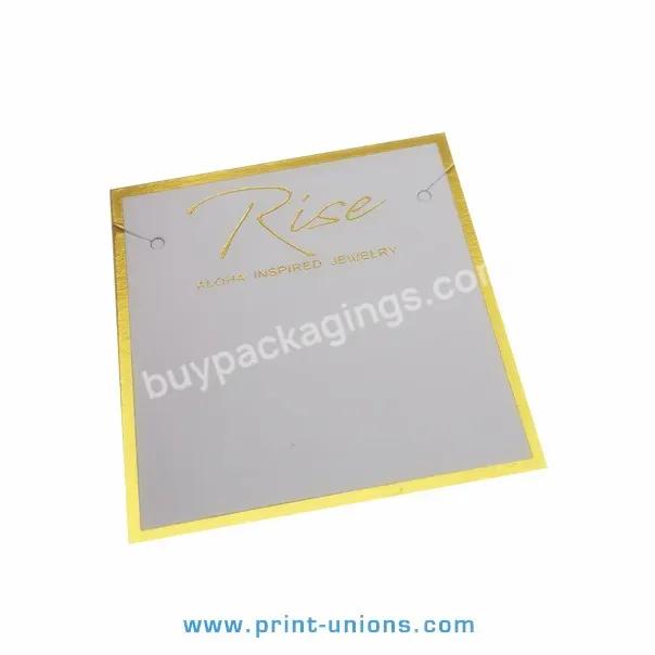 Custom Gold Stamping Earring Fancy Card Stock Paper For Jewelry Card