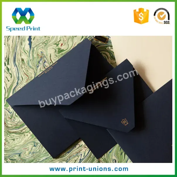 Custom Gold Stamping Self Sealing C6 Black Jewelry Packing Paper Envelope