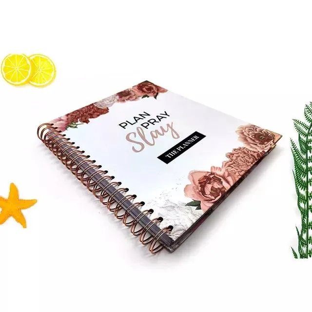 Custom good paper spiral binding cheap metal angle planner notebook printing