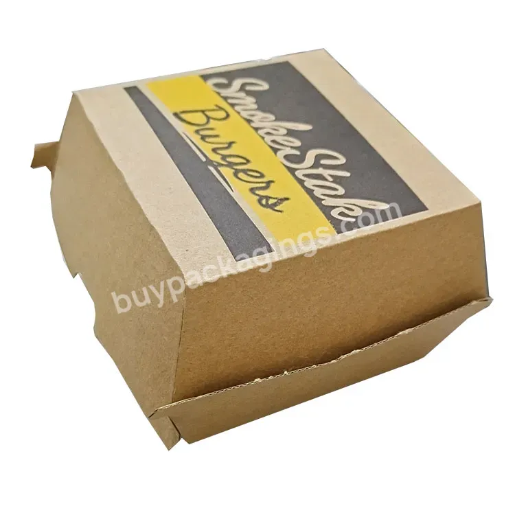 Custom Gourmet Hamburger Box Kraft Paper