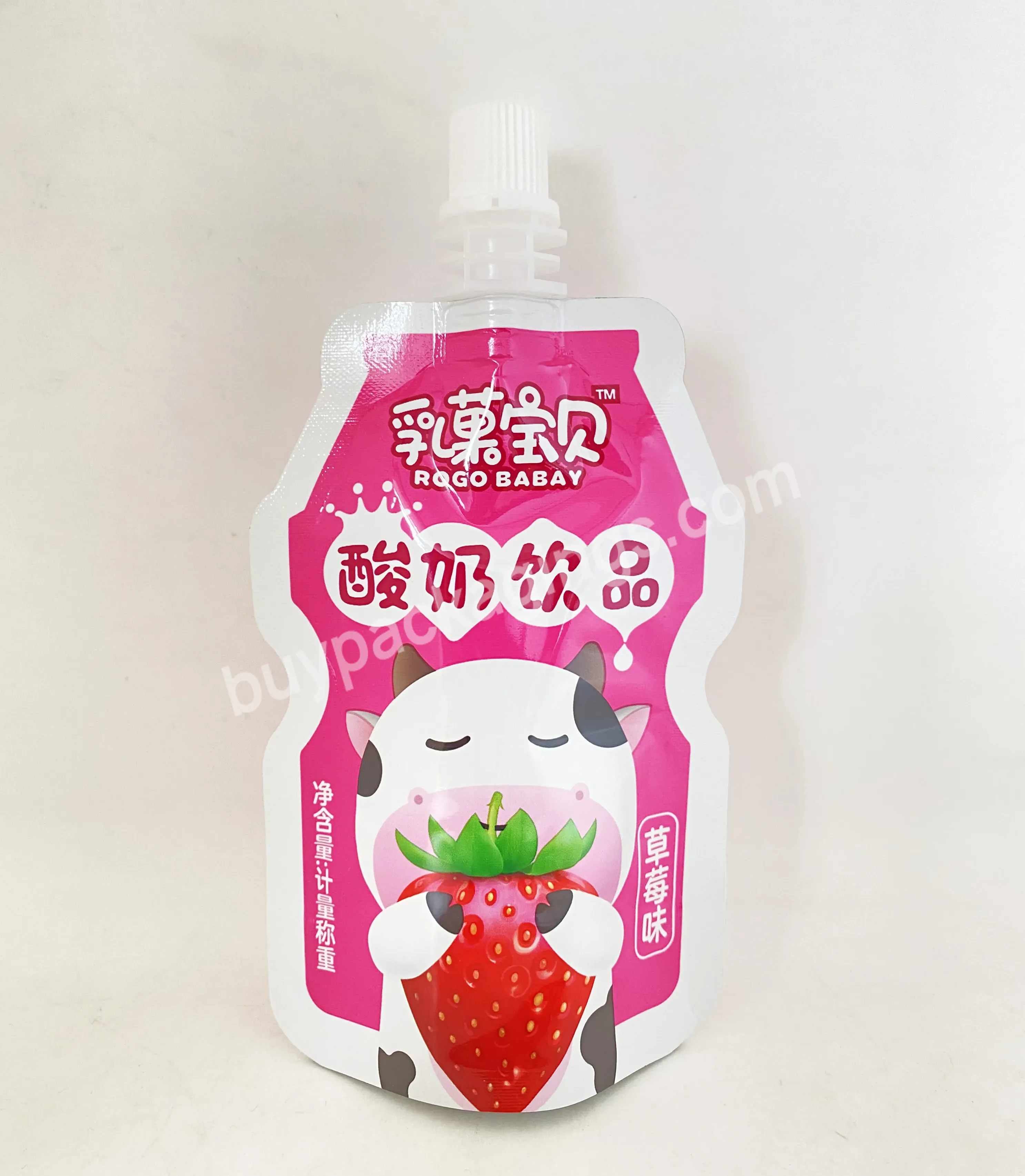 Custom Gravure Printing Stand-up Spout Pouch For Beverage Liquid Milk Fruit Drink Juice Plastic Packing Bag