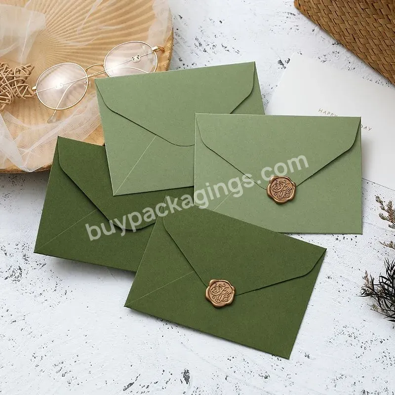 Custom Green Cardboard Recycled Envelope Envelopes Letter Premium Envelope For Invitations Greeting