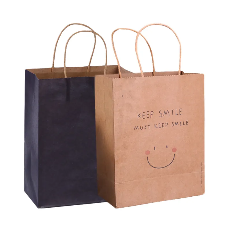 Custom Green Clothing 120Gsm Fashion Carry Craft Personalized Wholesale Grocery Recycled Brown Kraft Paper Shopping Bag