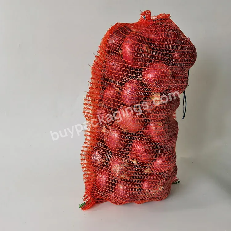 Custom Green Hdpe Handle Durable Citrus Lemon Apple Pe Raschel Mesh Net Fruit Bag For Firewood/vegetable/fruit