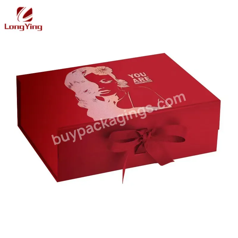 Custom Hair Extension /wig Packaging Box Folding Cardboard Gift Box With Ribbon Women Clothing/shoes Packing Box