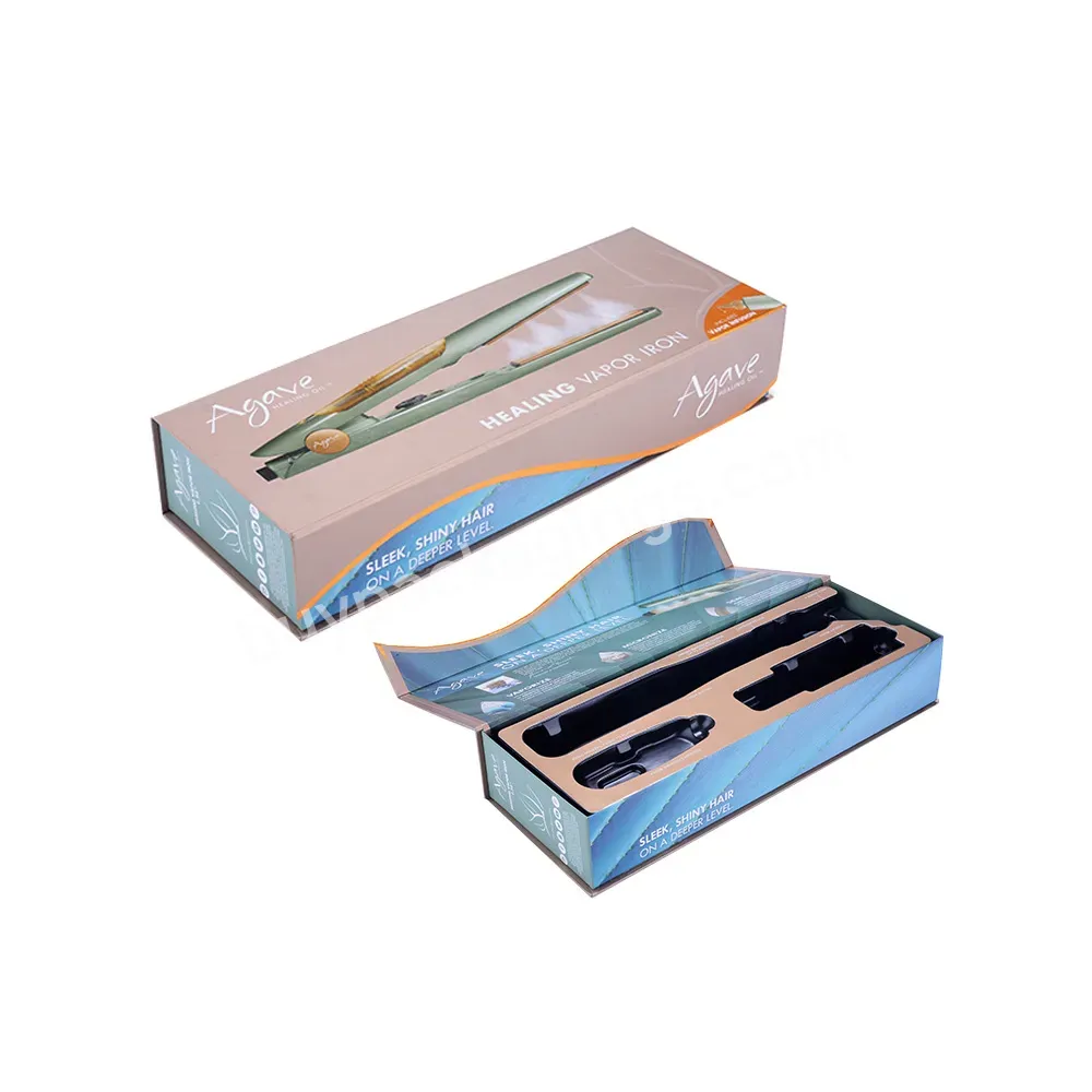 Custom Hair Straightener Packaging Gift Box Flip Magnet Closure Rigid Luxury Paper Box