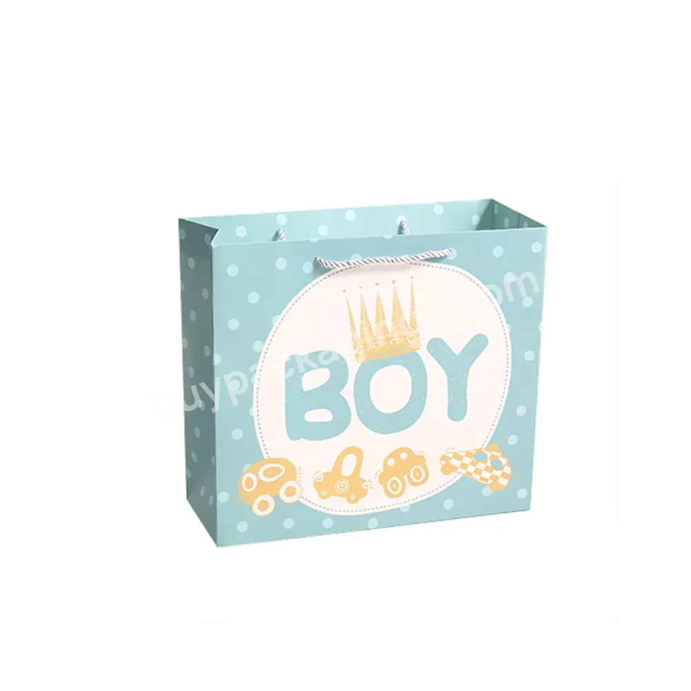 Custom Handbag Baby Boy Girl Gift Paper Bag Shower Candy Bag For Birthday Party Decorations Kids Gift Favor Package