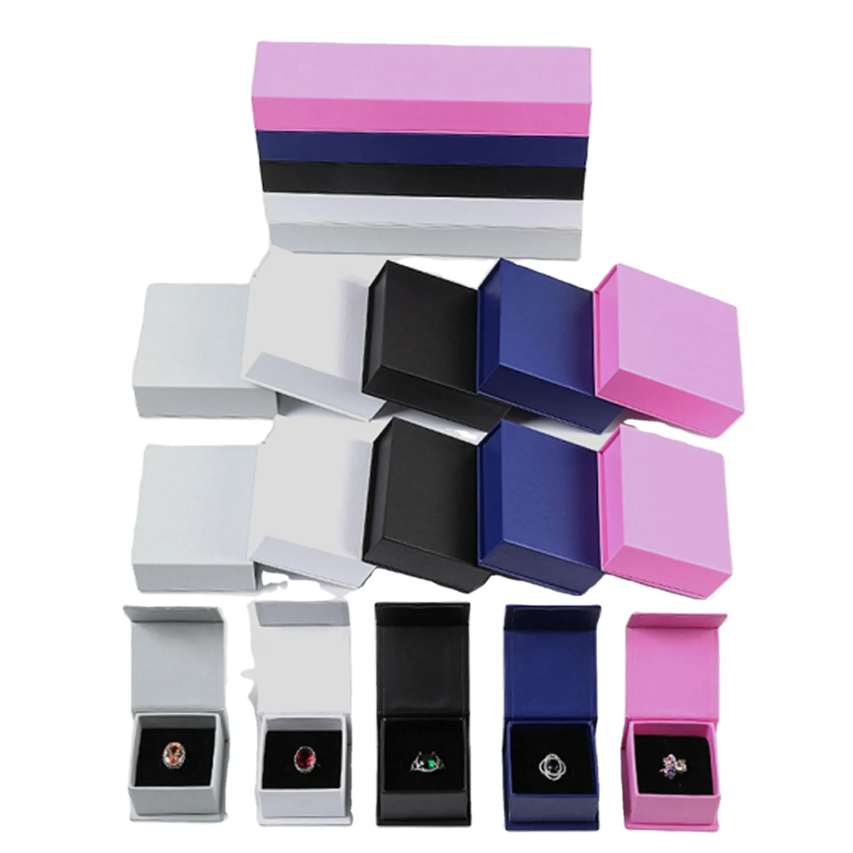 Custom Handmade Key Chain USB DIY Pink Black Grey Magnetic Bracelet Jewelry Box With Black Foam