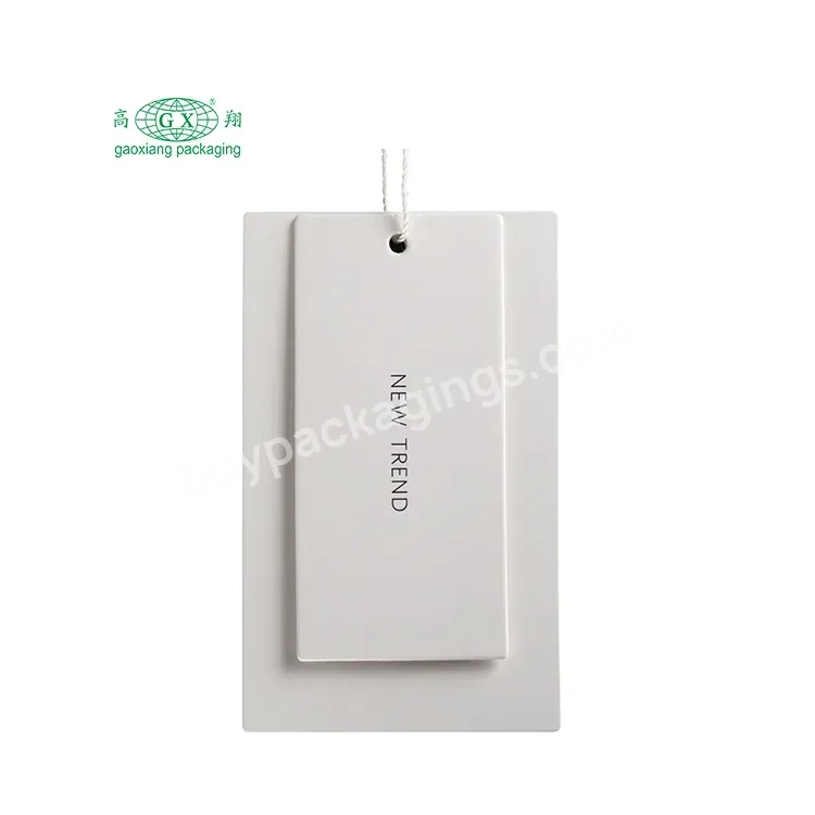 Custom Hang Tags With Logo Design And Printing Fashion Garment Tag Embossed Clothing Swing Tag With String