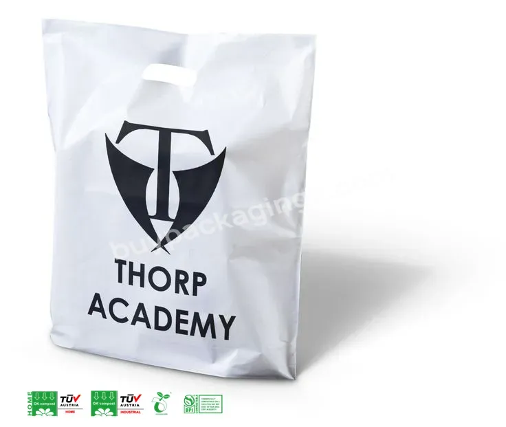 Custom Hdpe Tote Single-layer Plastic Bags Handle Hot Selling Printed Pe Biodegradable With Logos Plastic Reusable Shopping Bag