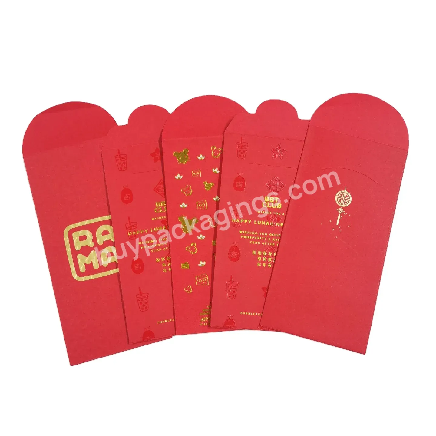 Custom High End Red Envelope Printing Embossed Chinese Wedding Envelopes