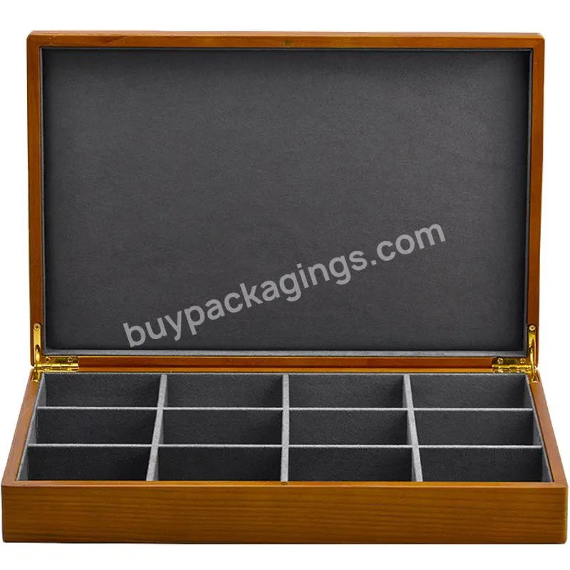Custom High-end wood case with microfiber jewellery storage box for ring earrings bangle jewelry Display case