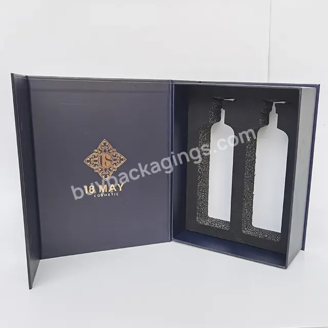 Custom High-grade Hard Book Cardboard Magnetic Red Wine Packaging Gift Clamshell Box