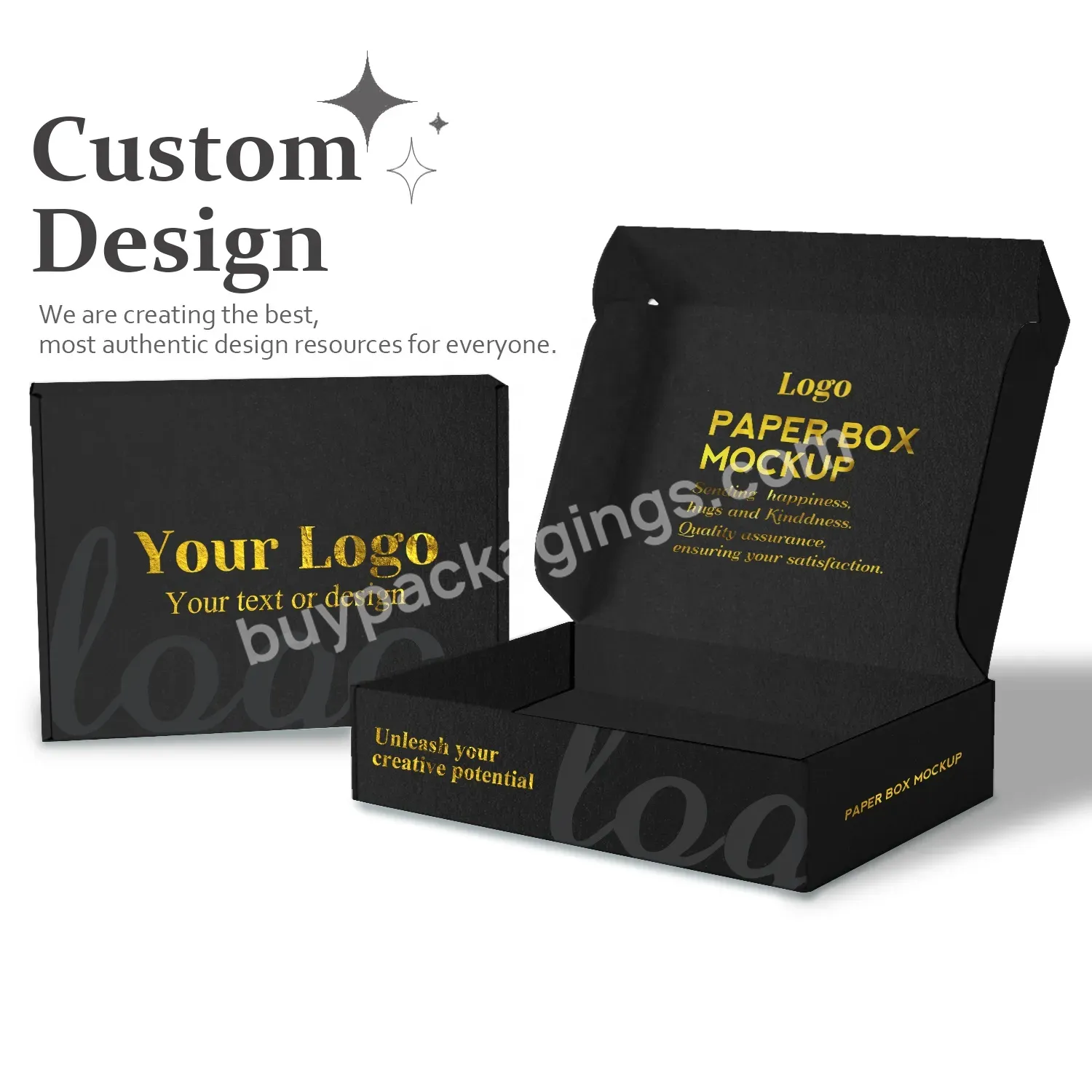 Custom High Quality Best Price Color Printing Black Corrugated Paper Apparel Boxes