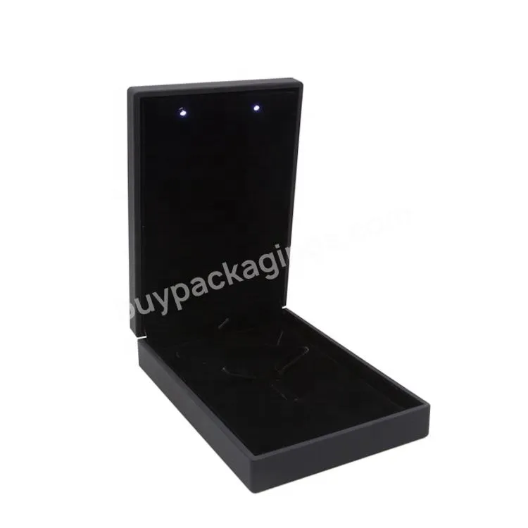 Custom high quality black velvet jewelry boxes Packaging box with LED light