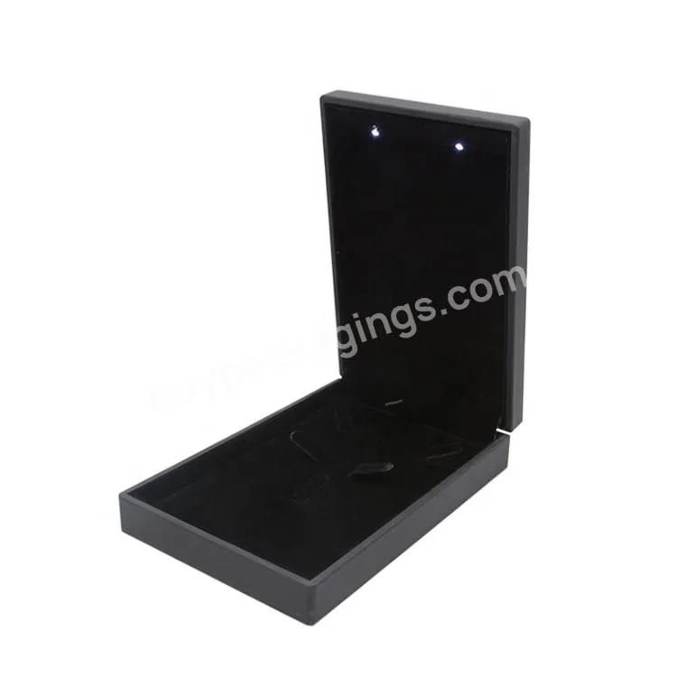 Custom high quality black velvet jewelry boxes Packaging box with LED light