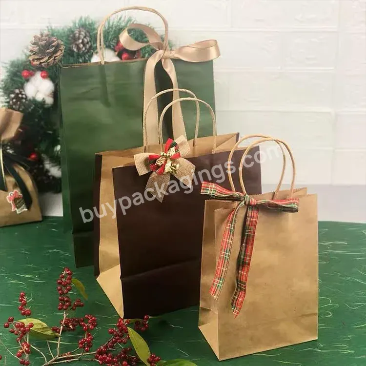 Custom High Quality Colorful Printed Kraft Shopping Packaging Bag Brown Paper Bags With Your Own Logo