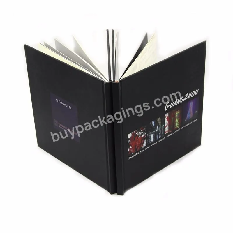 Custom high quality foil stamping black cloth hardcover book printing with case