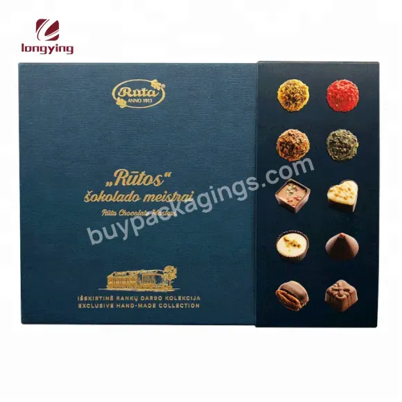 Custom High Quality Handmade Drawer Cardboard Box Belgian Chocolate With 24 Pcs/30 Pcs For Chocolate Candy Boxes