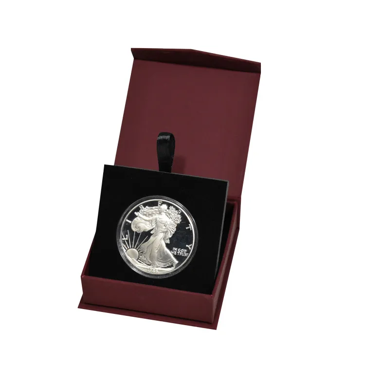 Custom high quality handmade gold coin gift box