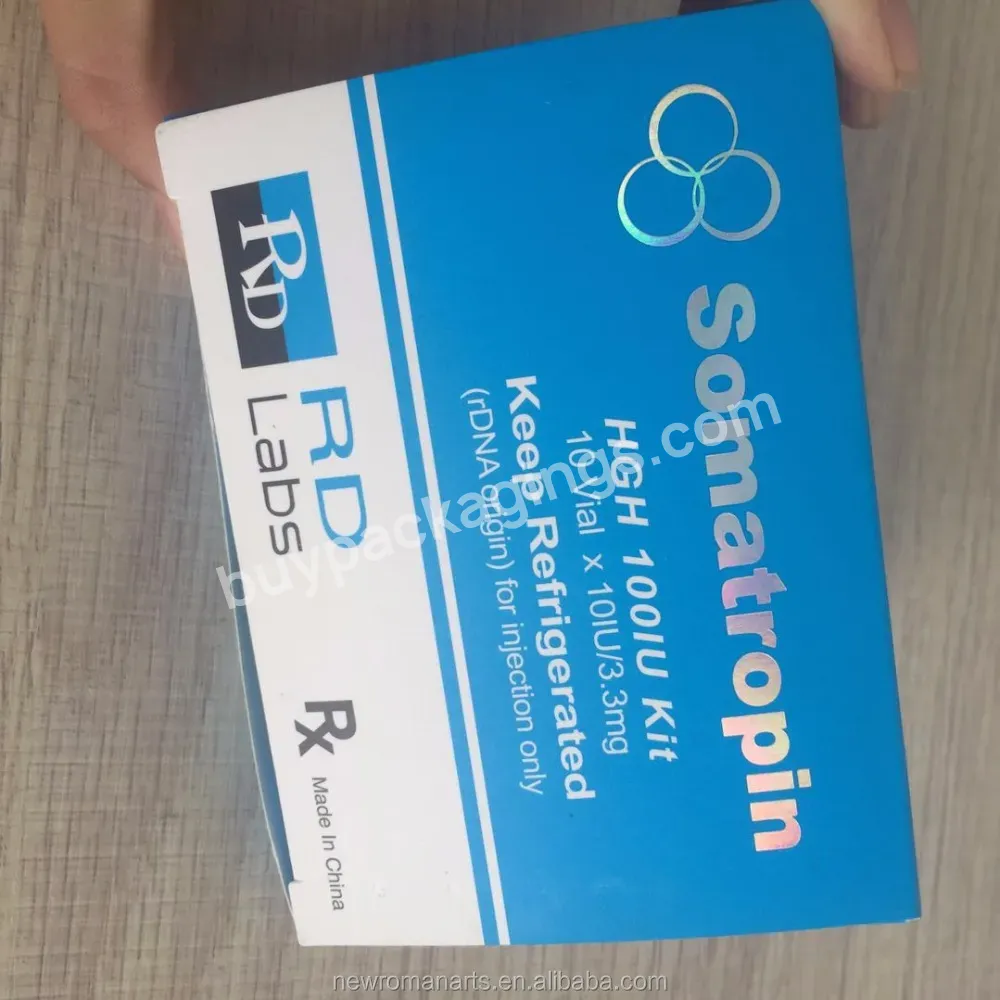 Custom High Quality Hgh Paper Boxes For 10iu/vial Somatotropin Human Growth Hormone 191aa