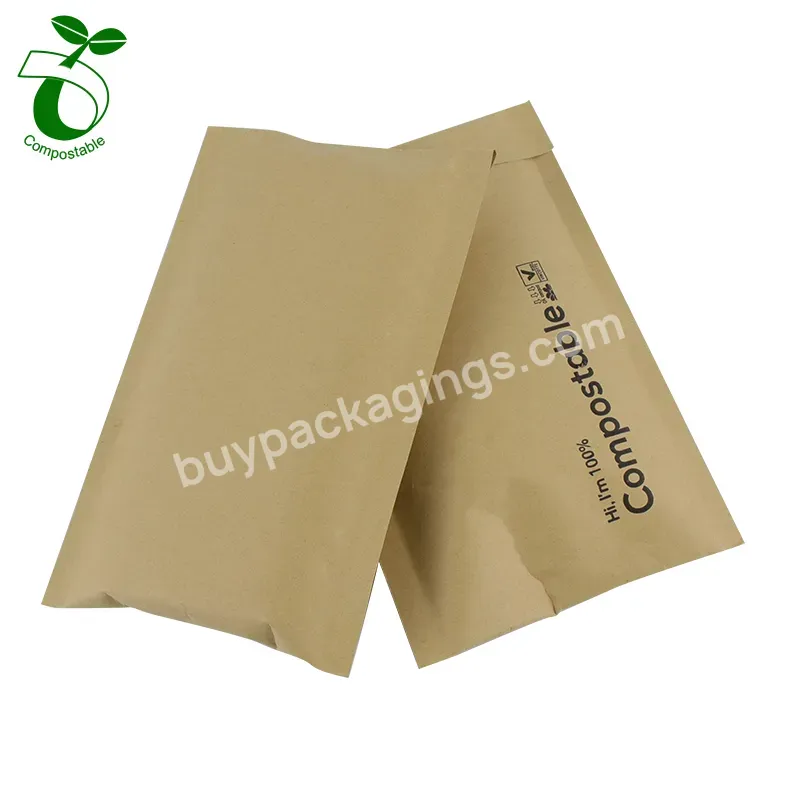 Custom High Quality Logo Paper Mailer Package Kraft Envelope Express Mailing Reusable Pe Bubble Bag