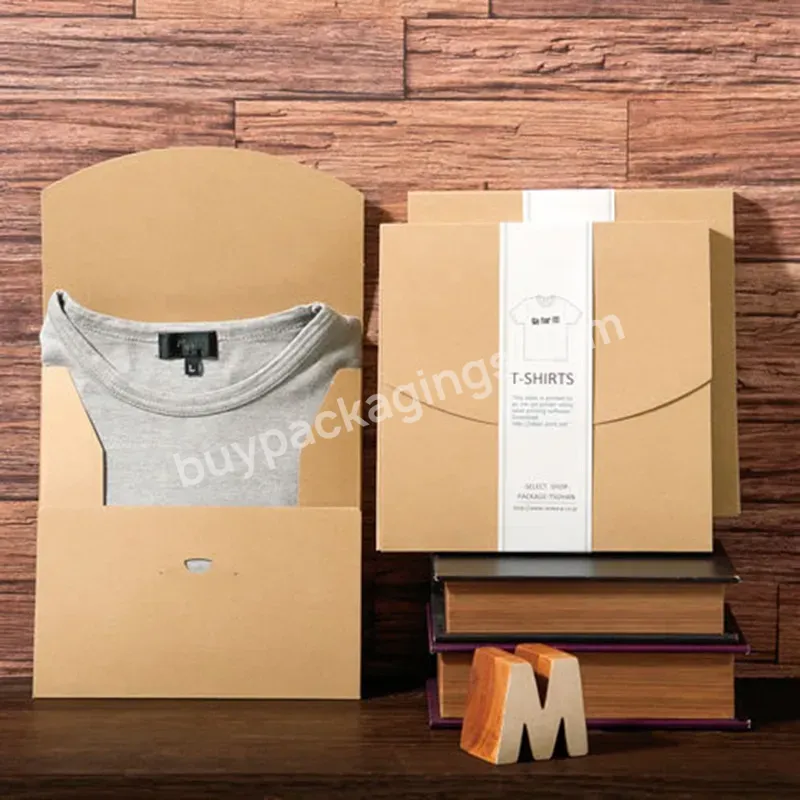 Custom High Quality Recycle T-shirt Kraft Paper Packaging Box With Logo For Clothes