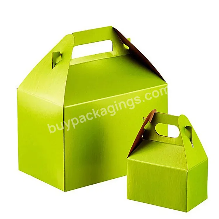 Custom High Quality Recycled Food Grade Kraft Paper Lunch Box With Handle