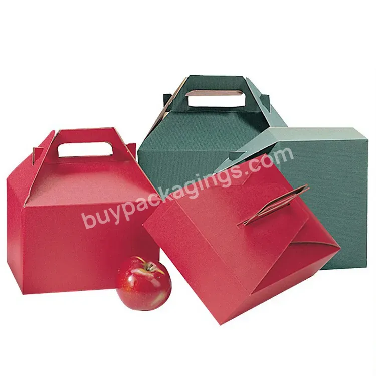 Custom High Quality Recycled Food Grade Kraft Paper Lunch Box With Handle