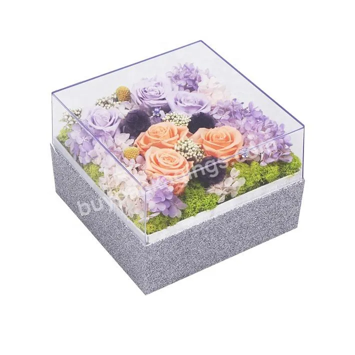 Custom High Quality Square Cardboard Special Paper Flower Box Flower Packaging Wholesale with Clear Lid Accept,accept Cygedin