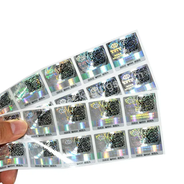 Custom Holographic 3d Pyramid Maker Film Safety Clear Hologram Label Security Holographic Anti-counterfeit Adhesive Sticker