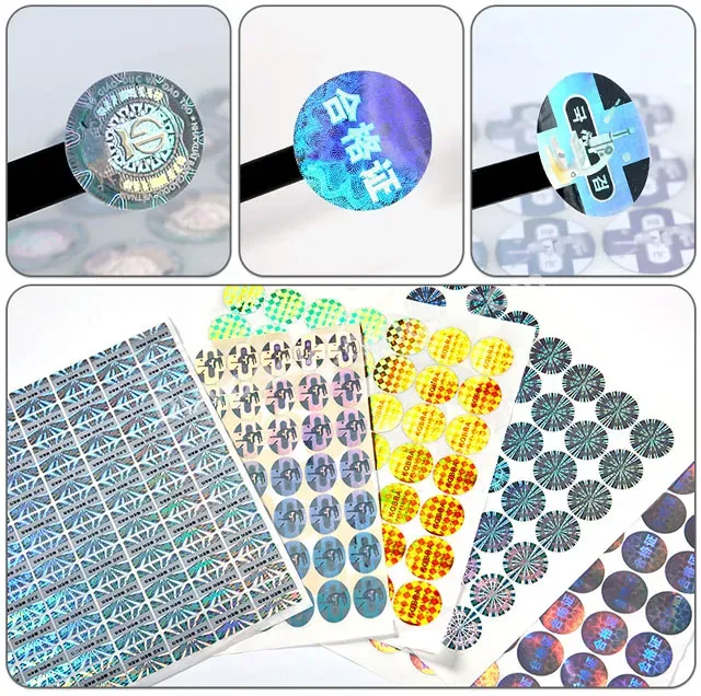 Custom Holographic 3d Pyramid Maker Film Safety Clear Hologram Label Security Holographic Anti-counterfeit Adhesive Sticker