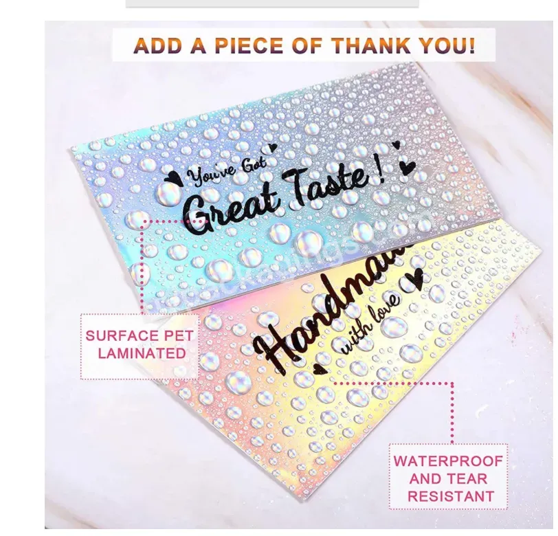 Custom Holographic Gold Thankyou Small Business Card Printed Cards Business Square Thanku Card