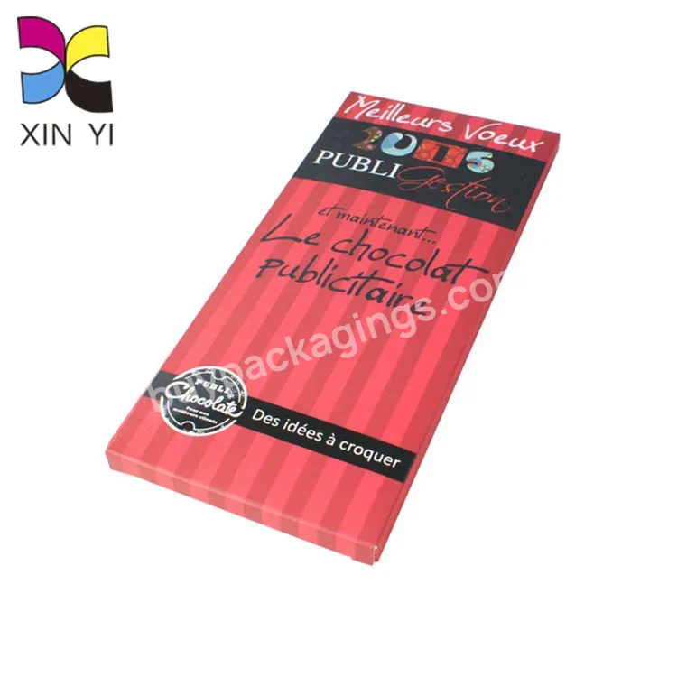 Custom Holographic Paper Slim Chocolate Bar Packaging Boxes Oem Chocolate Box