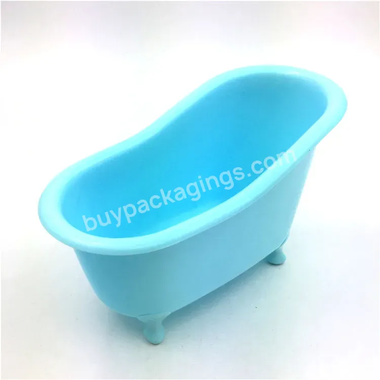 Custom Home Decoration Mini Blue Ceramic Bathtub Soap Dish