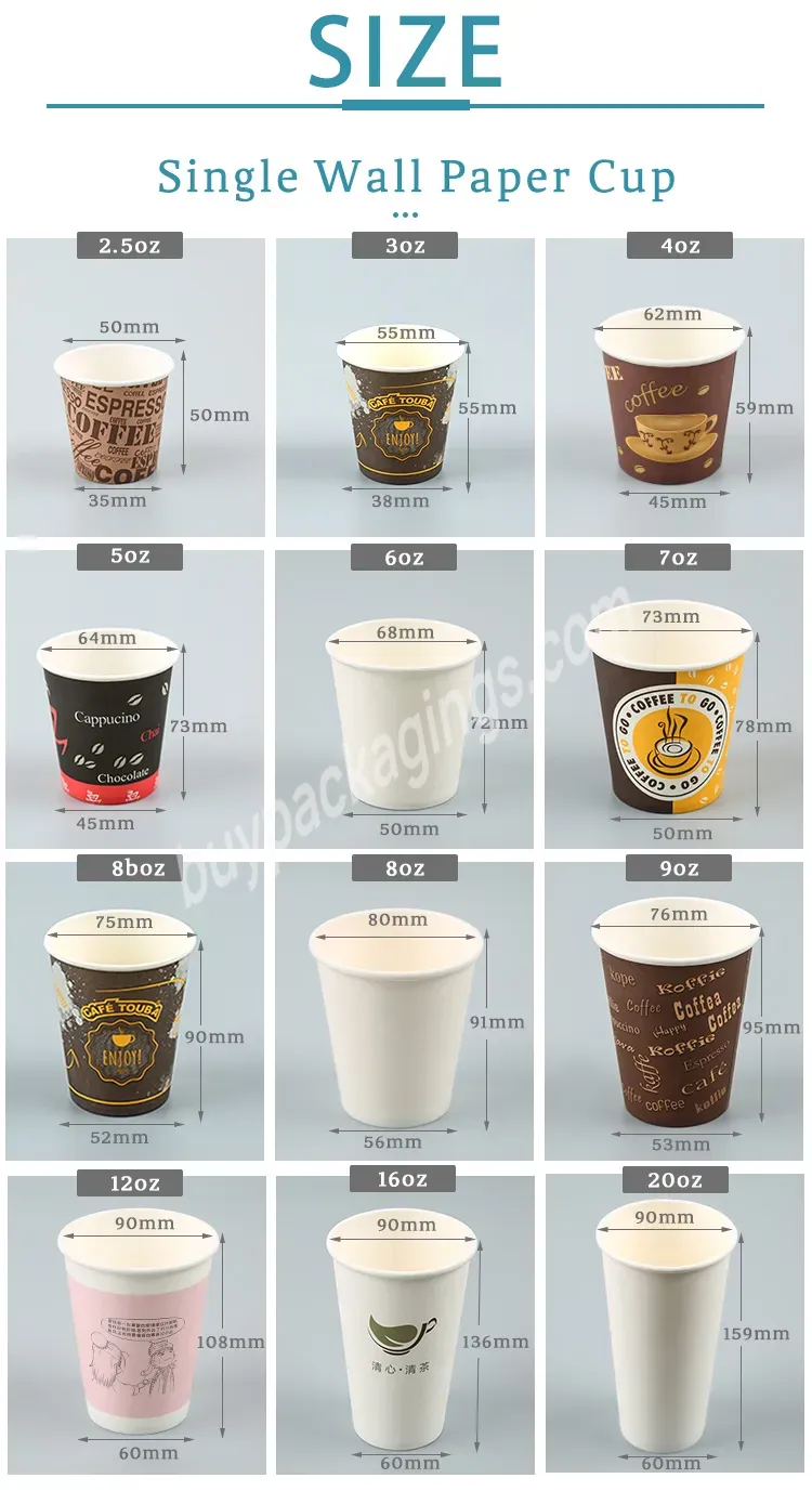 Custom Hot Drinking Paper Cup For Milk Tea Coffee Paper Cup Take Out