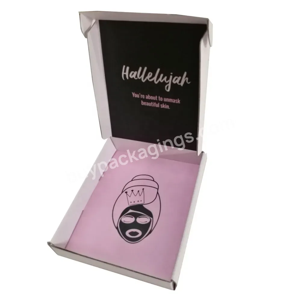 Custom Hot Pink Folding Corrugated Paperboard Eye Skin Care Cosmetic Products Mask Sleep Face Mask Packaging Box Mailing Box