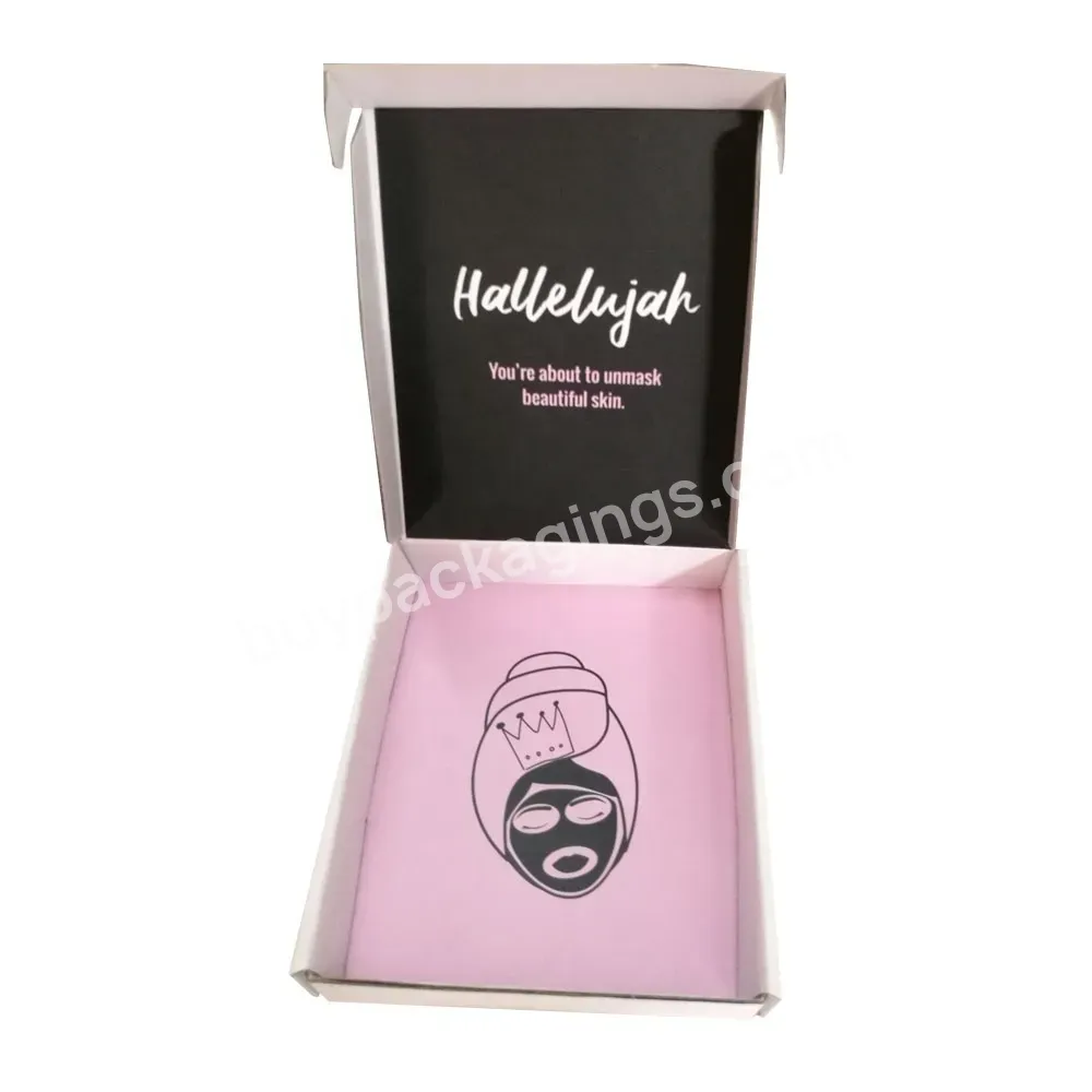 Custom Hot Pink Folding Corrugated Paperboard Eye Skin Care Cosmetic Products Mask Sleep Face Mask Packaging Box Mailing Box